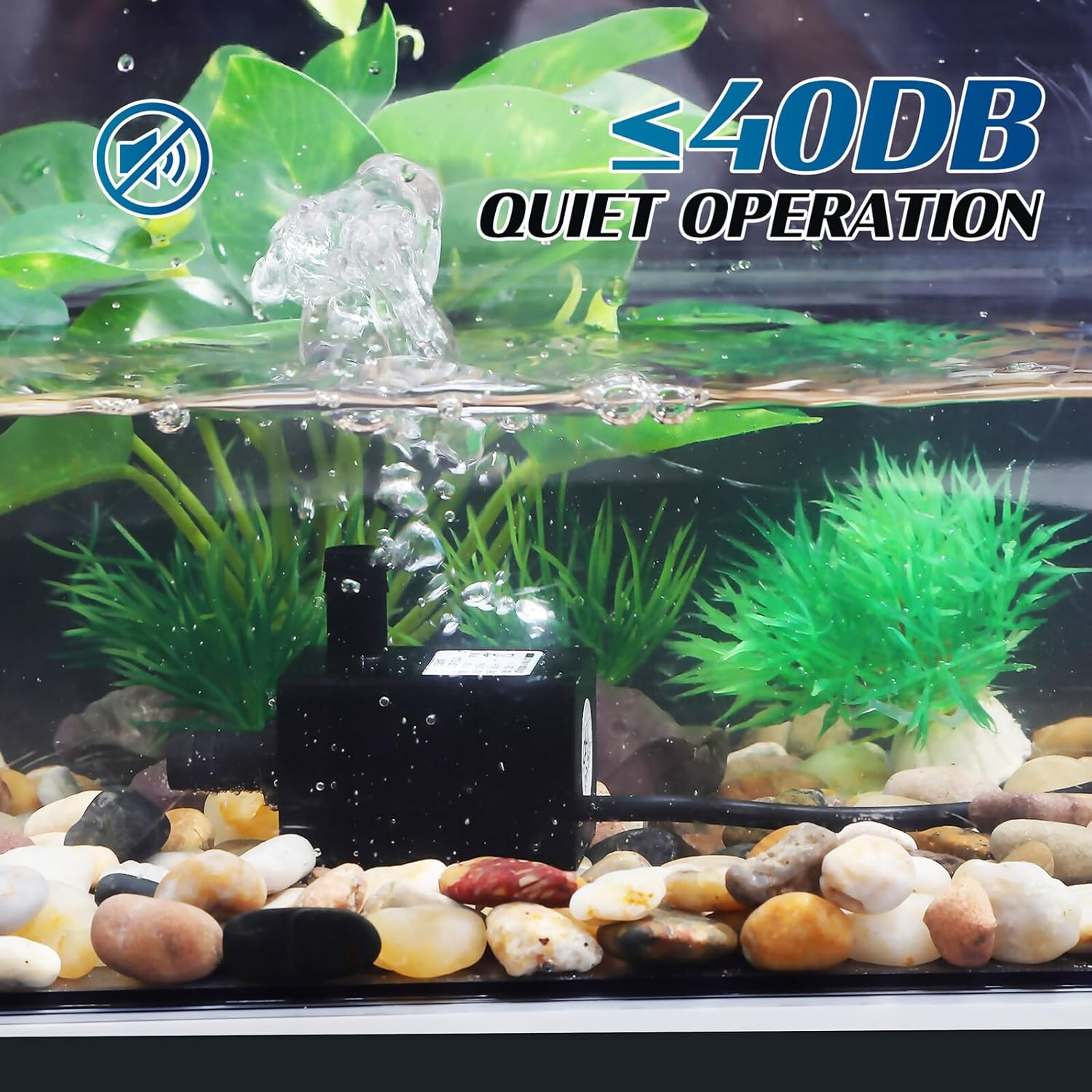 UPKOCH USB Mini Submersible Water Pump for Aquarium Fish Tank Portable Pet Fountain Pump with Multi-Function Oxygenation Filtration and Water Circulation Plastic Overheat Protection