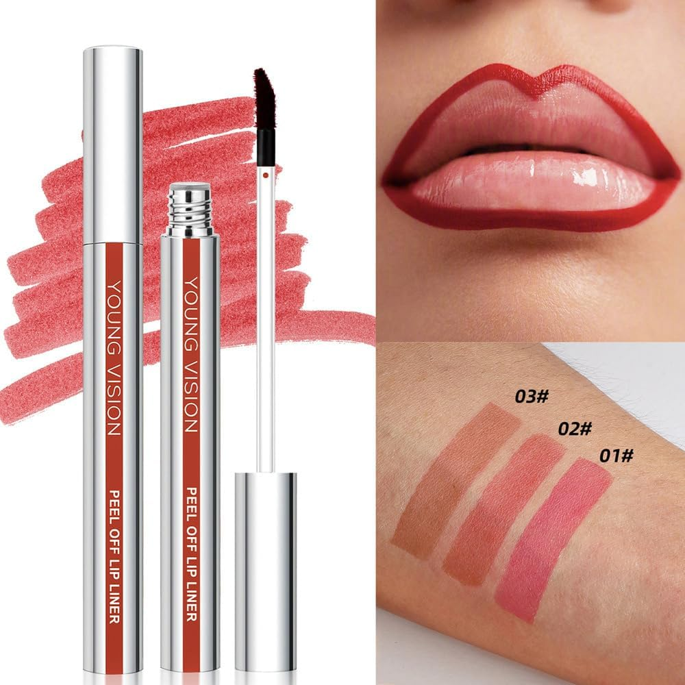 Peel off Lip Stain, Tattoo Magic Color Matte Nude Lip Gloss Lip Tint,Long Lasting Waterproof Peel off Lip Liner,Nonstick Cup Liquid Lipstick Lip Stain for Women Girls (1#, S) - 1 image number 4