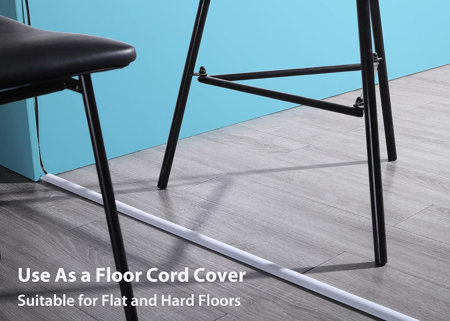 Zhiyo Cord Hider, 39'' Cable Hider for 1-2 Cords, Cord Covers for Wires on Wall, Wire Covers for Cords Wall Mount TV, Cable Raceway White 3Xl13, W0.98 X H0.45 image number 5