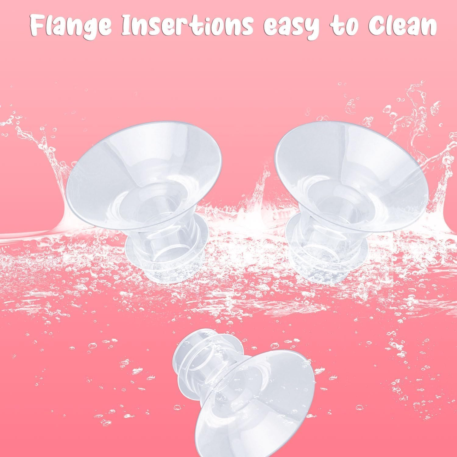 Breast Pump Flange Inserts with Soft Ruler & Nipple Ruler, 5 Sizes (13-21Mm) Silicone Replacements Breast Pump Accessories, Compatible with S1/S2/S9/S10/S12 Spectra & Momcozy Pumps (12 Pcs)