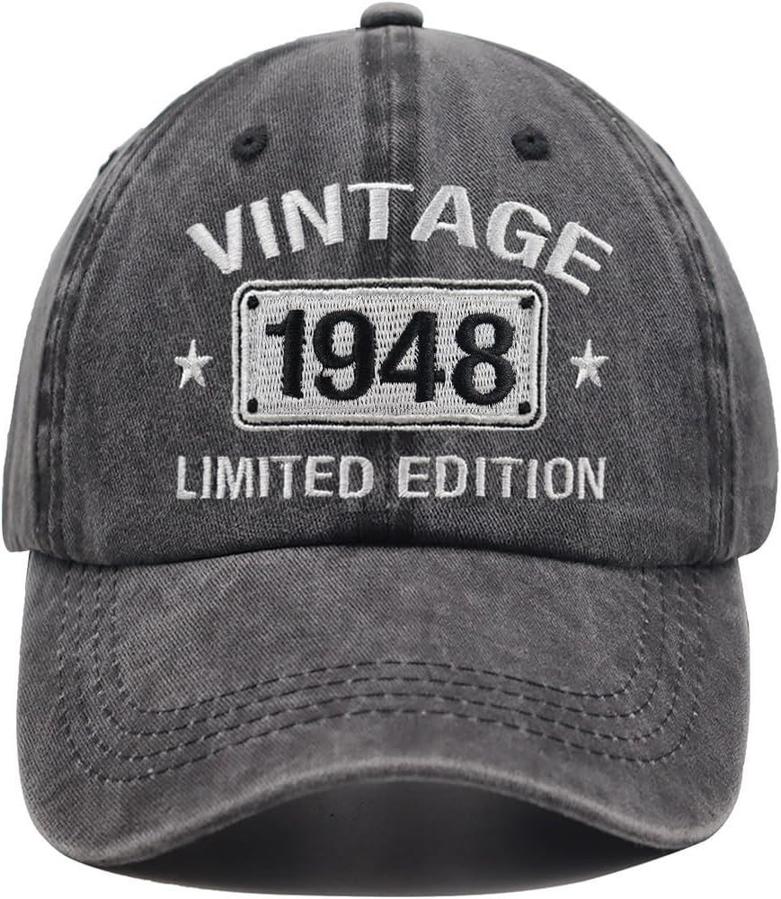 Vintage 1954 1953 1952 1951 1950 1949 1948 1947 1946 1945 Limited Edition Adjustable Embroidered Baseball Cap