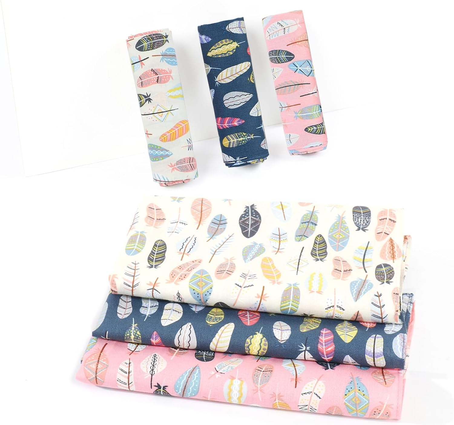 HOULIFE 4/8 Pcs 100% 42S Cotton Floral Handkerchief Elegant Hankies for Women Ladies Girls Wedding Party image number 3