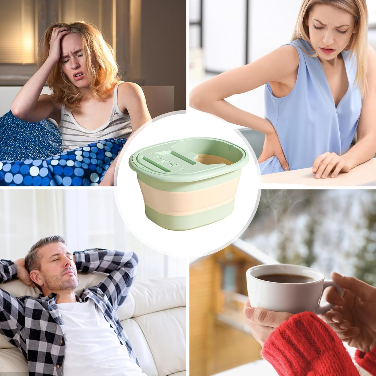 Foot Bucket for Soaking Feet - Portable Foot Bath Basin - Foot Bath Soak Tub with Heat Preservation to Relieve Discomfort Buniq