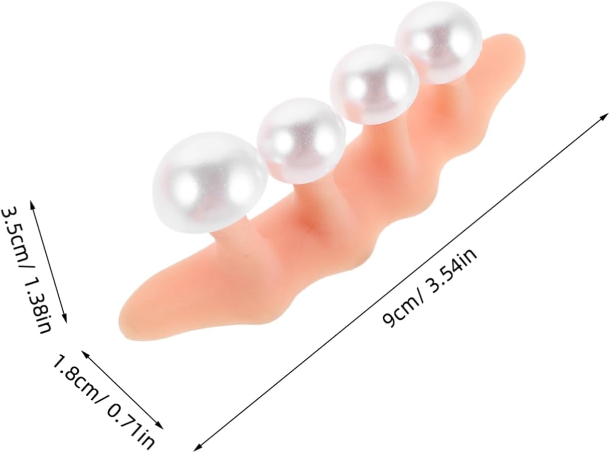 2Sets Nail Separator for Pedicure Silicone Toe Separators Pearl Decor Toenail Spacers for Nail Art and Manicure image number 3