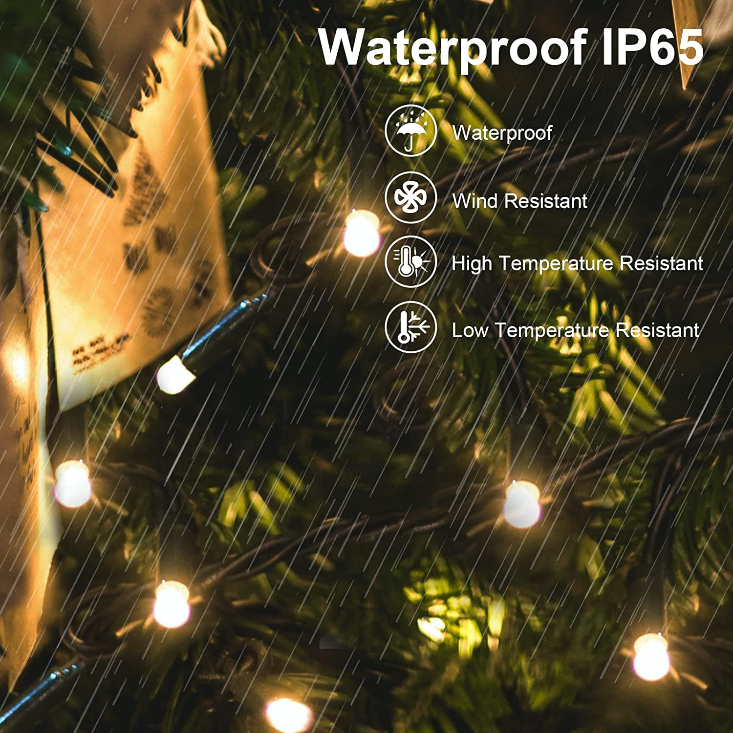 HELESIN Fairy Lights Outdoor, 200 LED String Lights 72Ft/22M,Solar Garden Lights with 8 Modes,Christmas LED Lights Outdoor Waterproof for or Home,Lawn,Garden,Wedding,Party and Holiday(Warm White) image number 4