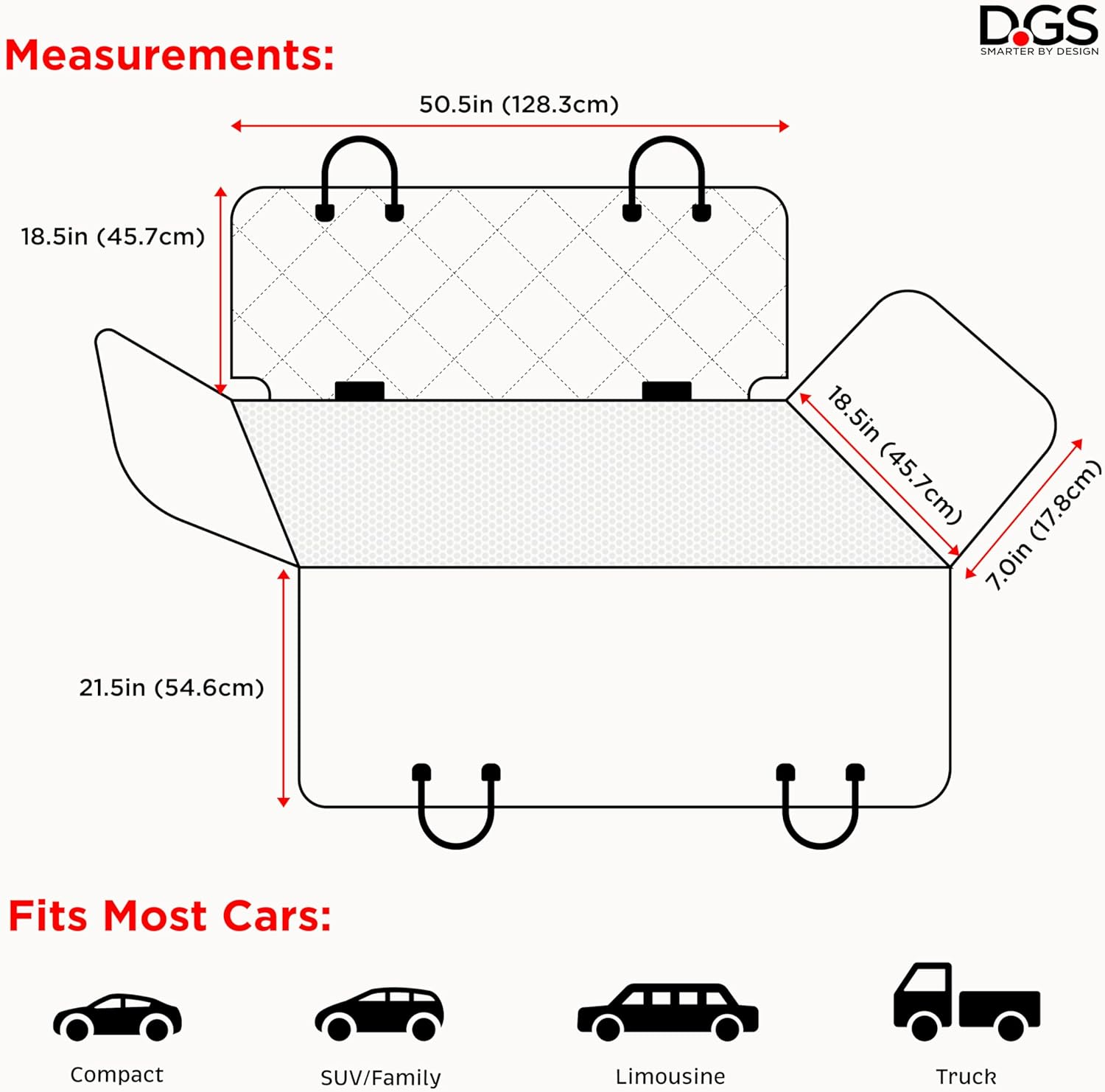 DGS Dog Car Seat Cover, Grey image number 1