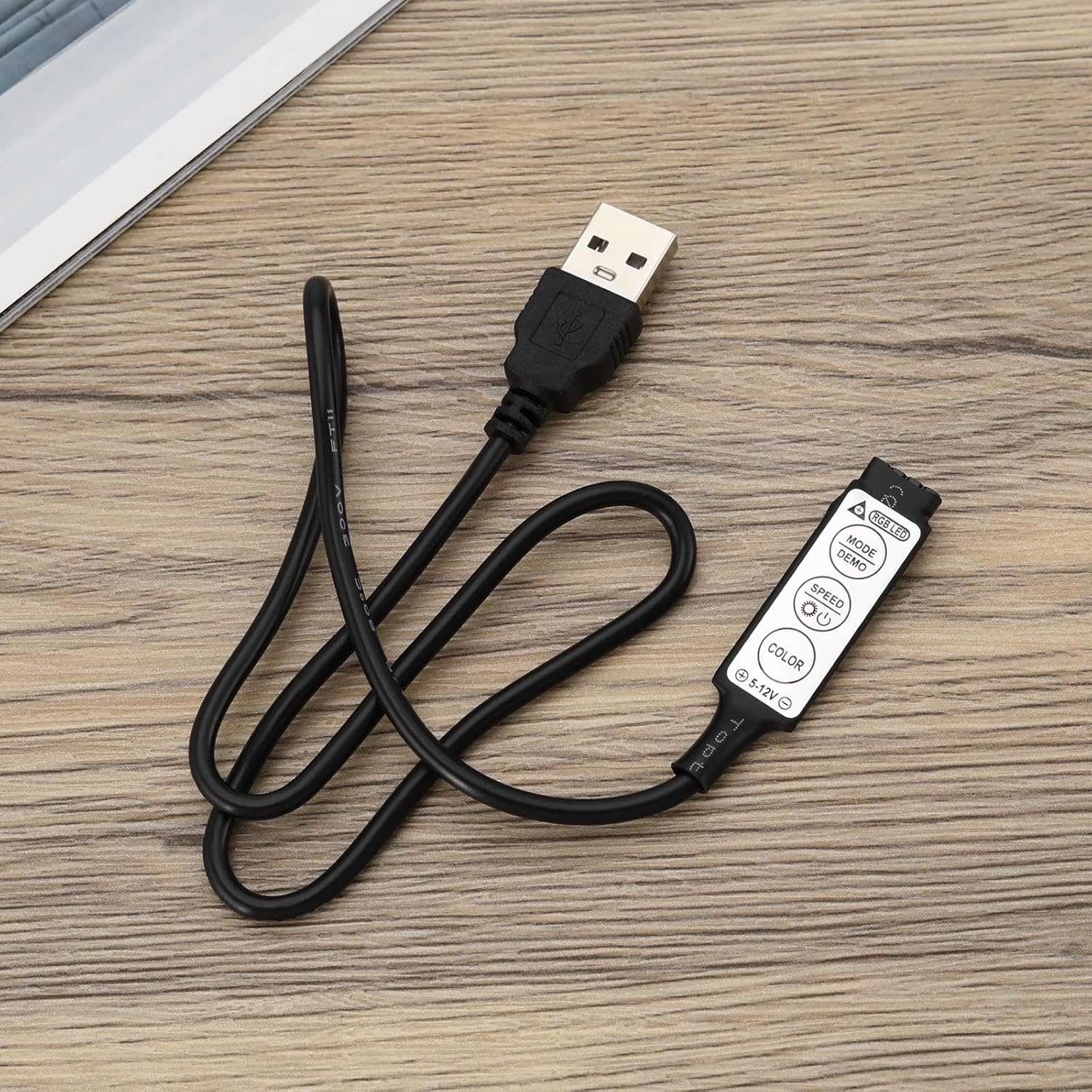 Create Idea 3Pcs 5V USB LED Strip Controller 3 Keys 4Pin Remote Controller Used for 5V RGB LED Strip Led Light Switch Cable for LED Strip Light Black 51Cm image number 5