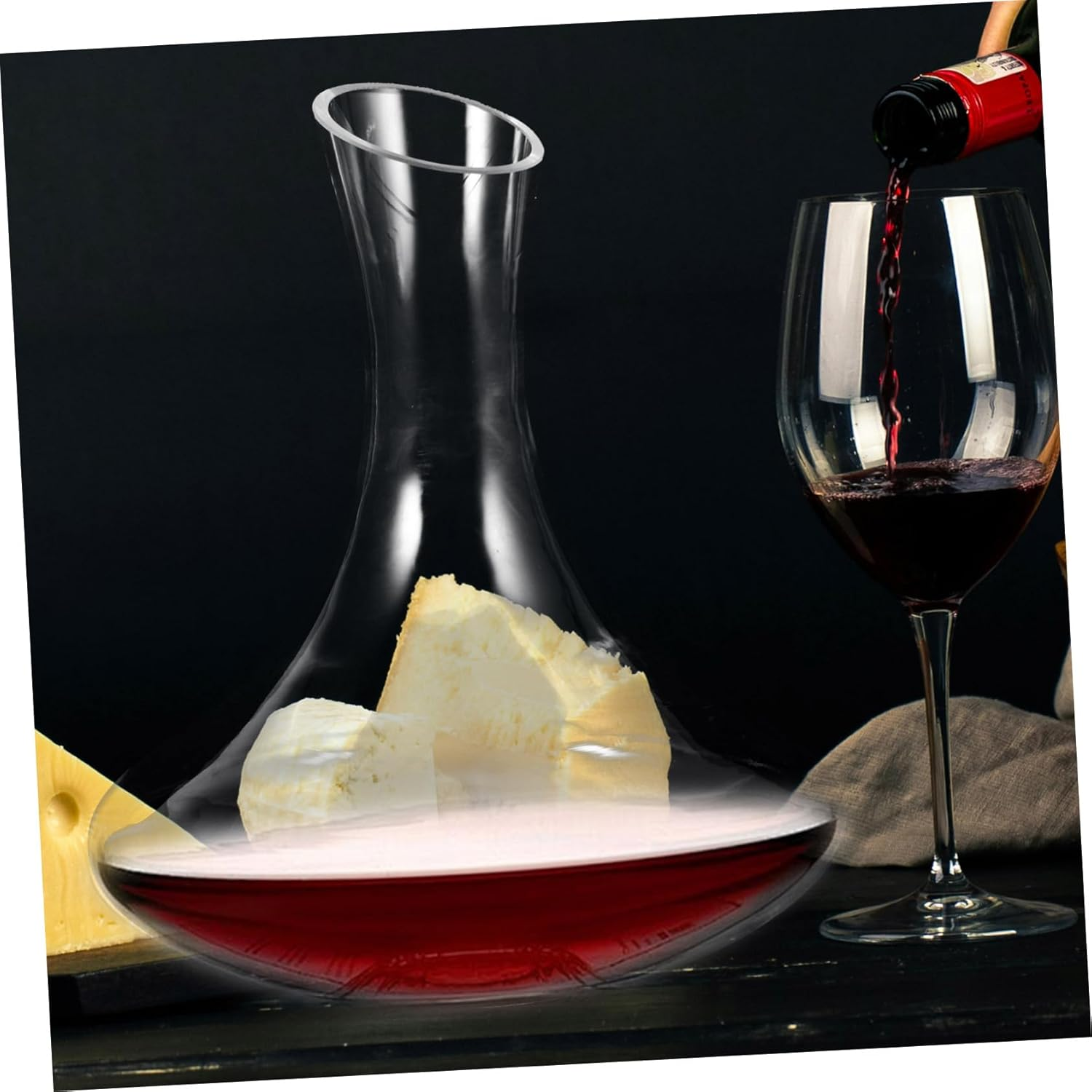 Alipis 1Pc Lead Glass Decanter Simple Design Transparent Wine Aerator for Home and Bar Use Creative Wine Container for Enhancing Flavor image number 2