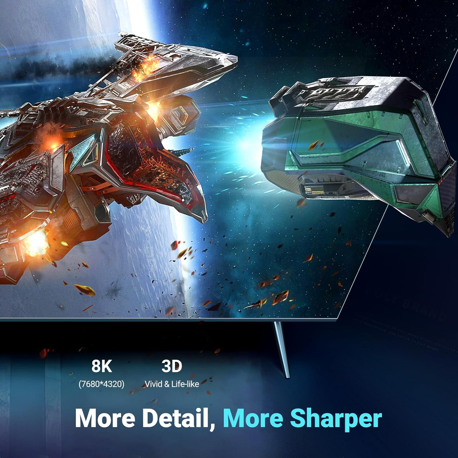 UGREEN 8K@60Hz Certified HDMI 2.1 Cable 2M 4K 240Hz Aluminum Case Support 48Gbps Dynamichdr HDCP Earc 3D Ethernet ARC Compatible with PS5/4 Xbox Series HDTV Projector image number 6