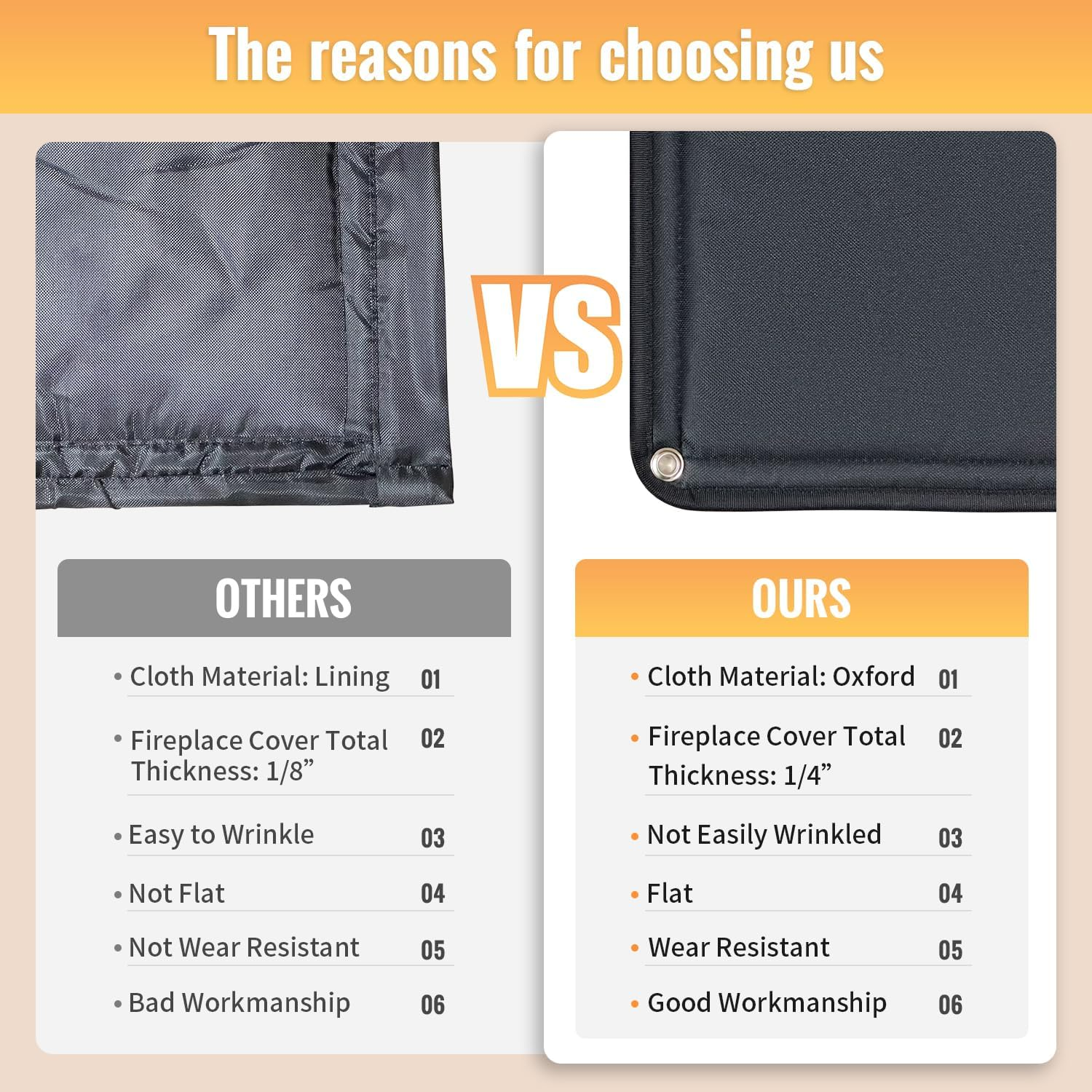 Magnet Fireplace Cover - Fireproof Draft Blocker, Heat Loss Prevention Blanket, Cold Air Blocker, Black (36" W X 36" H) image number 2