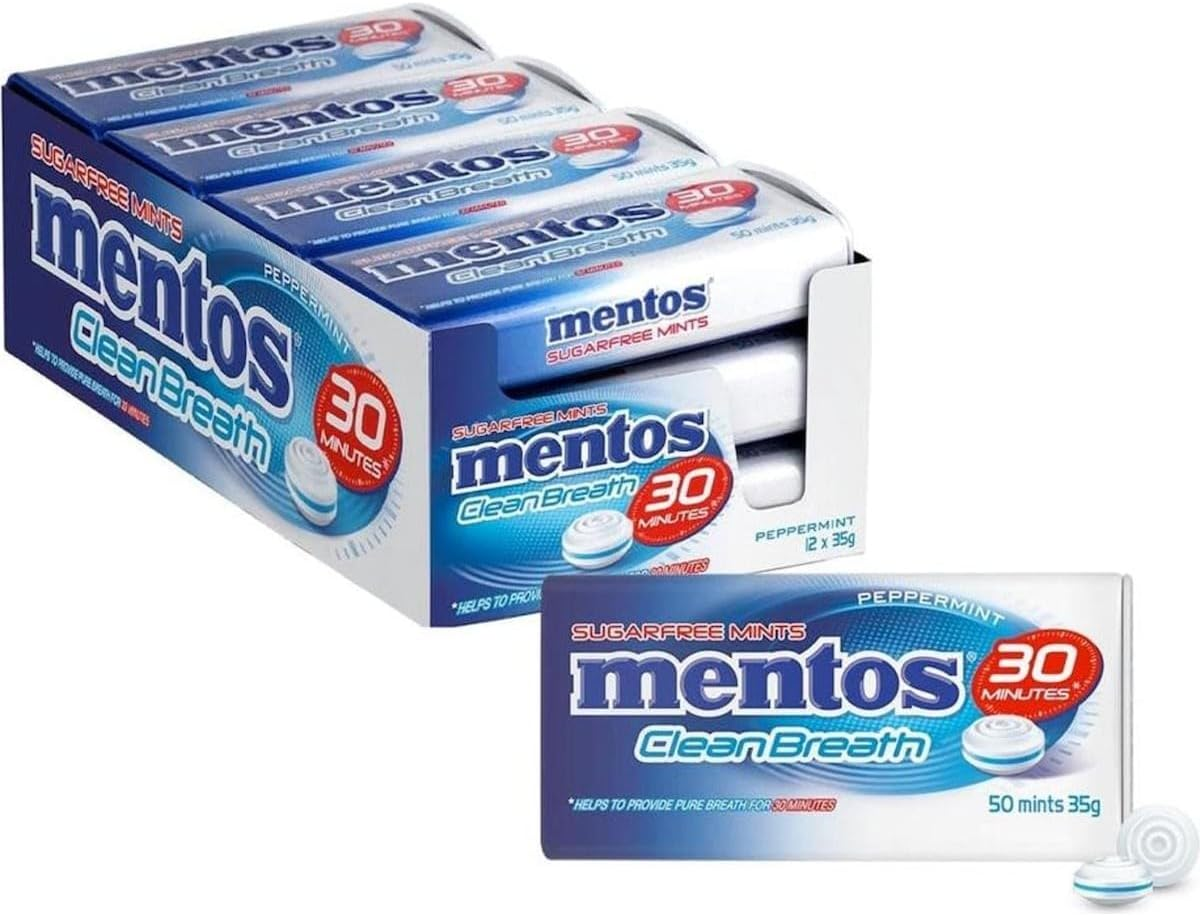 Mentos Peppermint Clean Breath Mints 35 G (Pack of 12) image number 3