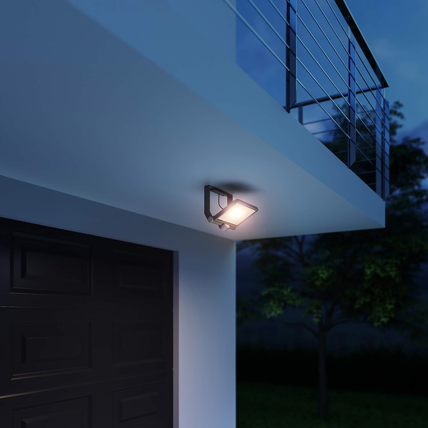 Steinel LED Outdoor Floodlight XLED ONE XL S Anthracite, 180&deg; Motion Detector, 42.6 W, 4200 Lm, Warm White, Aluminium