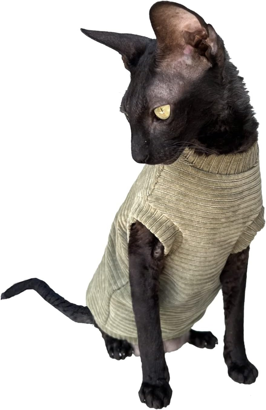Kotomoda Hairless Cat'S T-Shirt Olives for Sphynx Cat (X-Large) image number 6