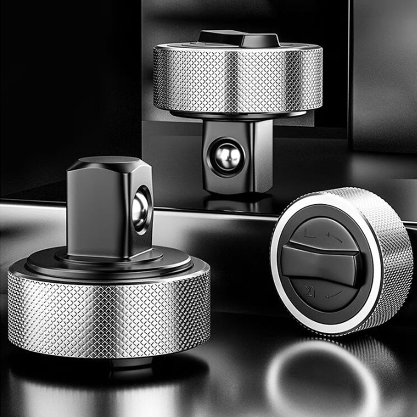 Bestgle 3 Pcs Reversible Thumbwheel Ratchet Wrench Set Palm Ratchet Wrench Finger Mini Ratchet Thumb-Wheel Ratchets Auto Car Repair Hand Tool, 1/4&rdquo; 3/8&rdquo; 1/2&rdquo; Drive Ratchets