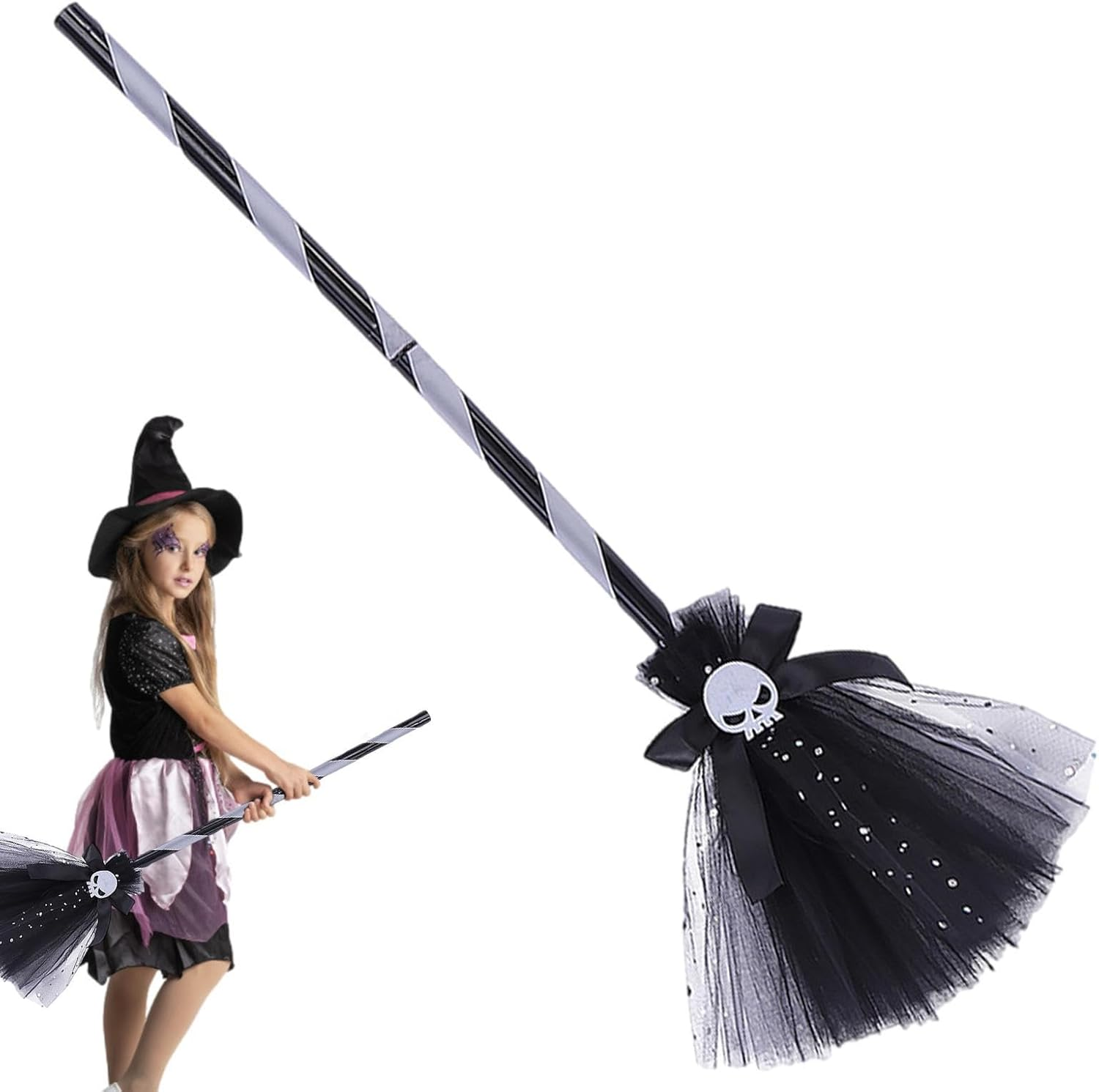 Witch Dress up Accessories,Halloween Fairytale Accessories Fancy Witch Dress up - Wizard Cosplay Witch Hat Broom for Teen Girls for Role-, Costume, Parade, Cosplay Imtrub