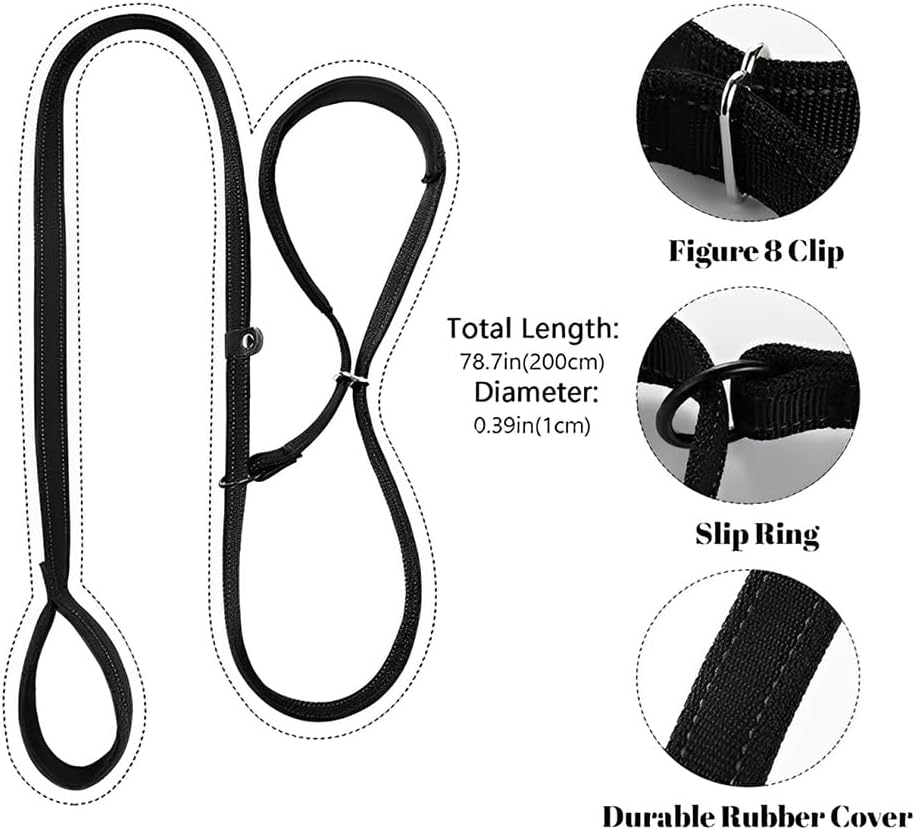 Sarini Dog Lead in the Shape of 8, Adjustable, 1.8 M, with Soft Grip and Padding, Anti-Pull Dog Lead, Suitable for Training Small, Medium and Large Dogs, Bissimitation Dog Lead image number 4