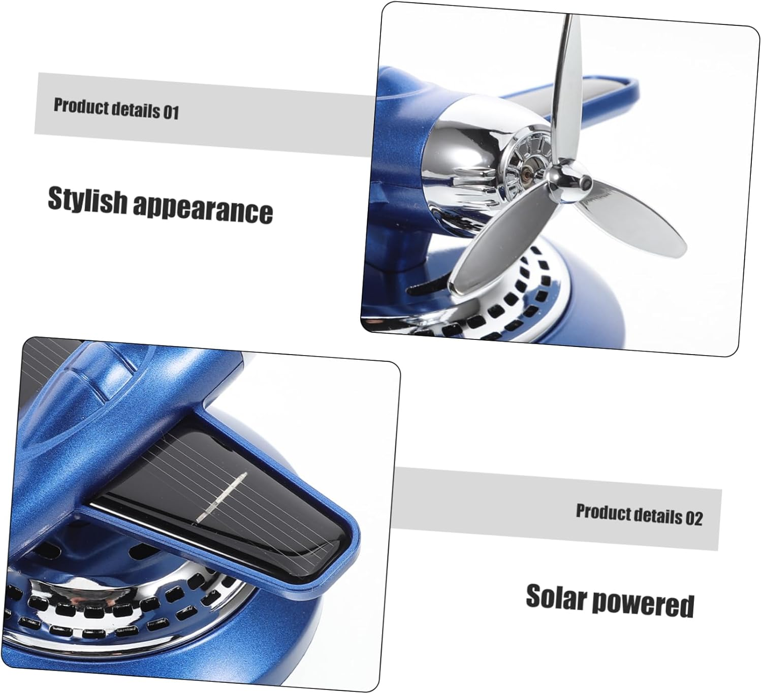 ULTECHNOVO Solar-Powered Car Air Freshener Helicopter Shape Solar Decor for Dashboard Aromatherapy image number 4