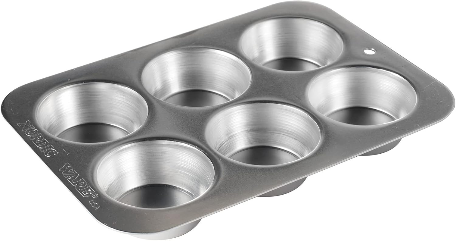 Nordic Ware USA Natural Aluminium 6-Cup Muffin Pan, 25.5 X 18 X 3.5 Cm Silver image number 2