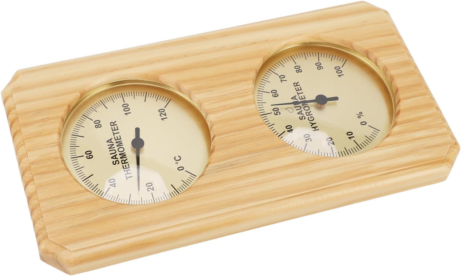 Authentic Timber Sauna Hygrothermograph - Temperature & Humidity Gauge 0-120&deg;C | 0-100 Percentage RH - Wall-Mounted Thermometer for Steam Room image number 5