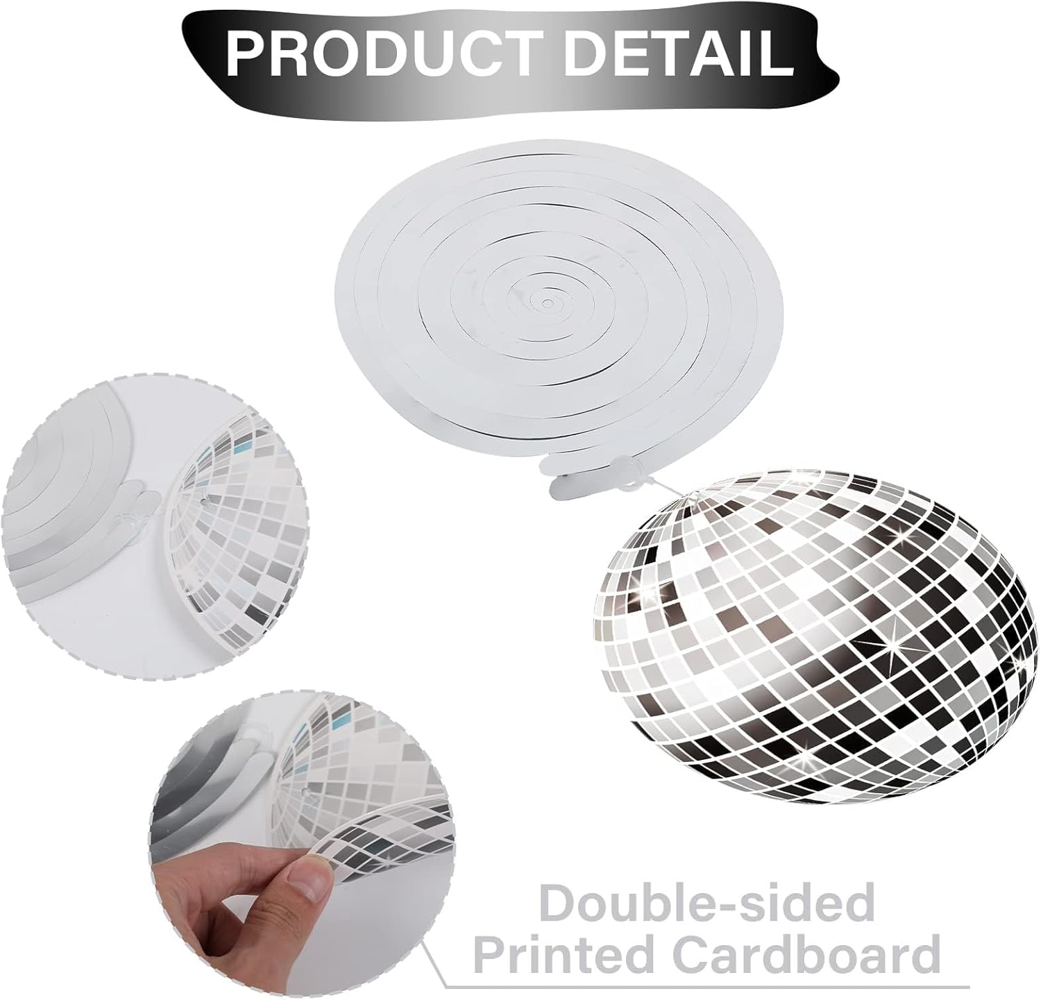 60 Pieces Disco Party Decorations 70S Disco Ball Hanging Swirls 70'S Party Hibiscus Swirls Ceiling Decoration for Retro Disco Fever Party Boogie Party 1970S Birthday Party Hippie Party Favors Supplies image number 5