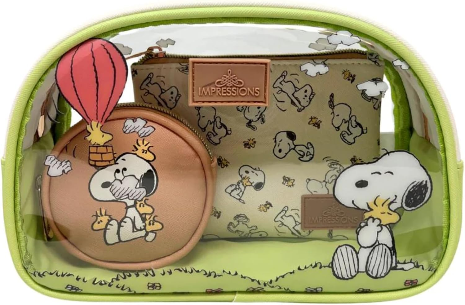 Impressions Vanity Peanuts SNOOPY 3 Piece Makeup Bag Set Includes Large, Medium, and Small Pouches, a Stylish Makeup Organizer Bag with Nested Design, and a Travel Cosmetic Bag for Women image number 4