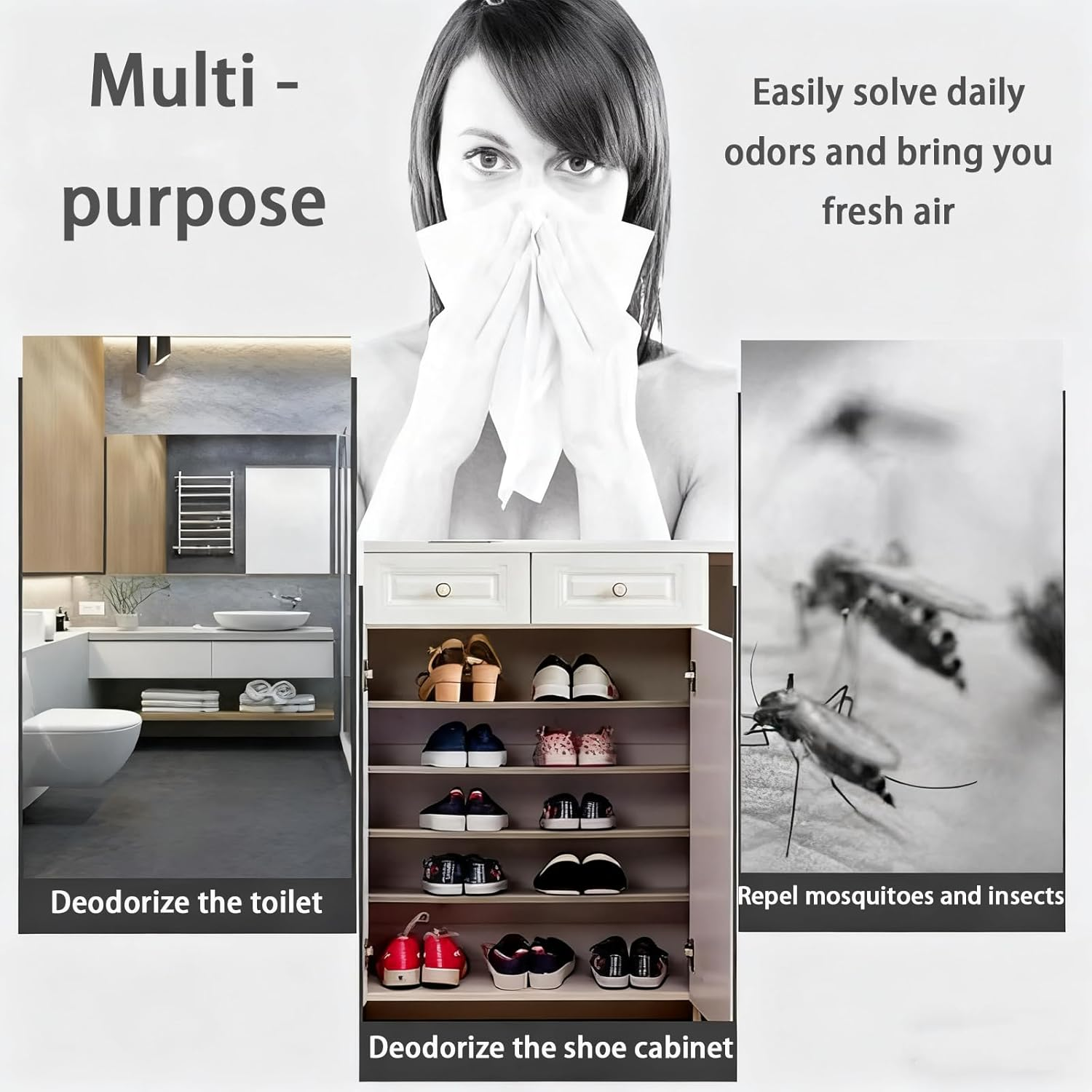 3 Bags Fragrance Balls (15 Pills Each) - Long-Lasting Air Freshener & Odor Eliminator for Toilet, Bathroom, Trash Can - Natural Deodorizer Balls, 390 Multi-Use Scented Beads image number 4