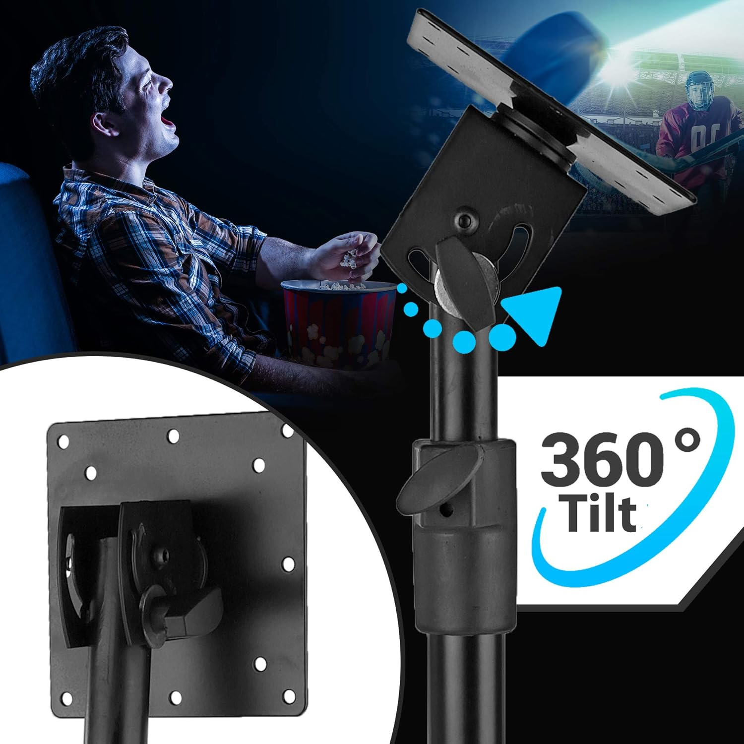 Pyle LED TV Tripod Stand - 2 Pcs Portable TV Stand, Foldable TV Stand Mount, Fits LCD Flat Panel Screen TV up to 32" W/Adjustable Tilt & Height, 22Lbs Weight Capacity, VESA 75, 100 - PTVSTNDPT3215X2 image number 2