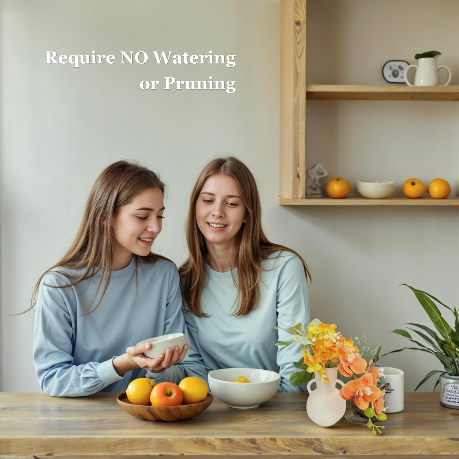 Noristyle Artificial Flowers for Decorations, Fake Flowers Orchid with Vase for Office Desk Table Decor for Women, Her, Girlfriend, Birthday Gifts - White image number 4