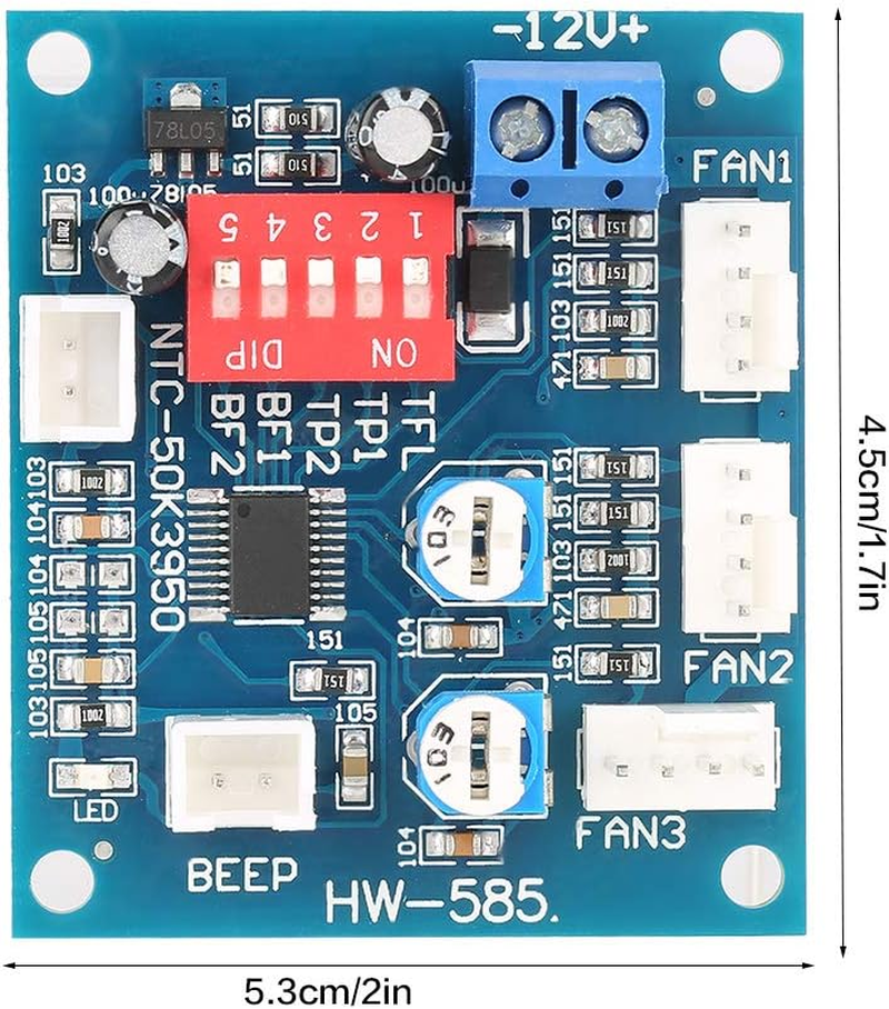 PWM Fan Speed Controller 4 Wire DC12V PC Fan Governor with Temp Probe & Alarm for CPU Chassis Fans image number 6