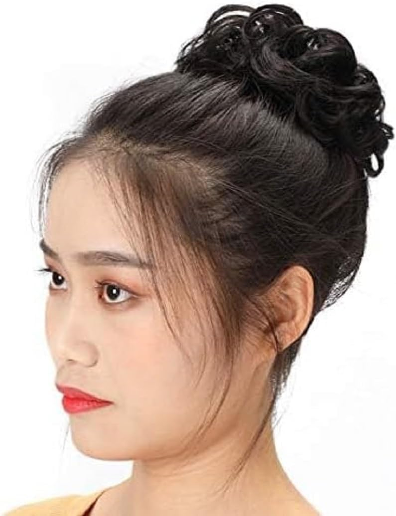 Messy Bun Hair Pieces for Women Hair Bun Extension Updo Curly Messy Bun Bridal Headpiece Wig Hair Accessory Curly Hair Loop image number 1