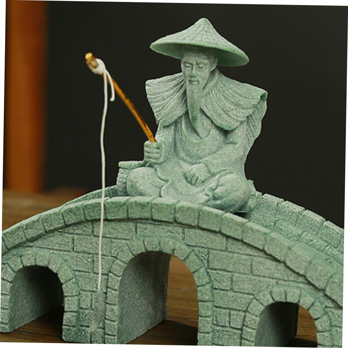 Fish Tank Ornament Fisherman Statue Garden Decor Desktop Ornaments Home Decor