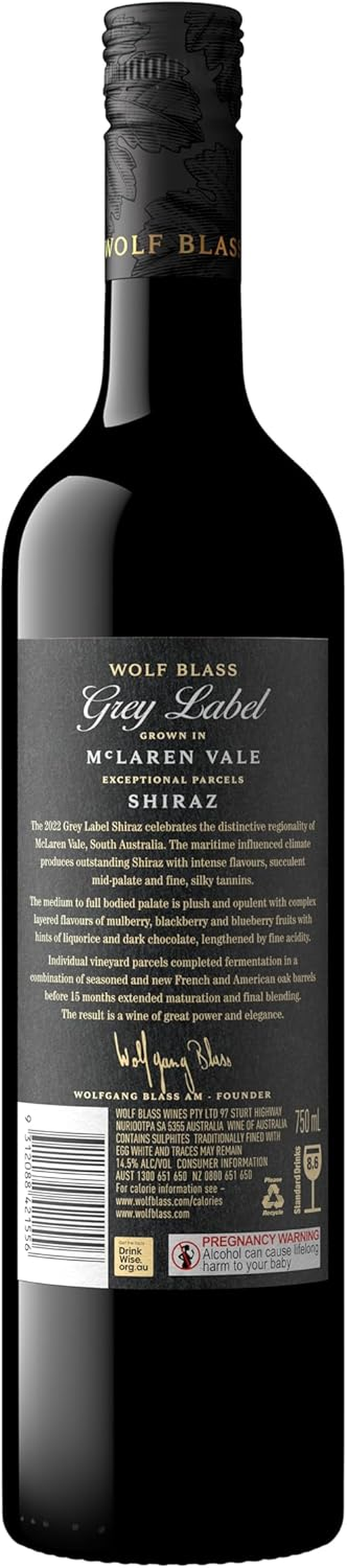 Wolf Blass Grey Label Shiraz Wine 750Ml (Single Bottle), 750 Ml