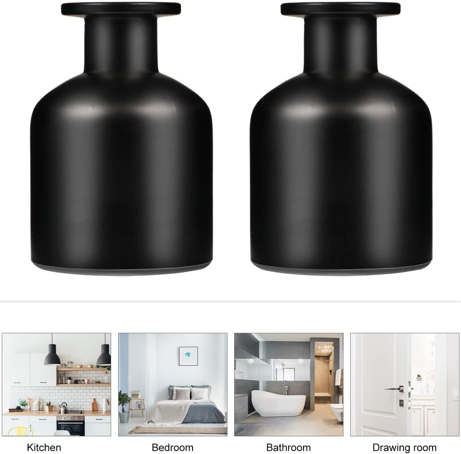 FOMIYES Empty Refillable Glass Diffuser Bottle Diffuser Jars 2Pcs 150Ml Essential Oils Storage Container Fragrance Accessories for DIY Replacement Reed Diffuser Sticks Crafts Decor image number 1