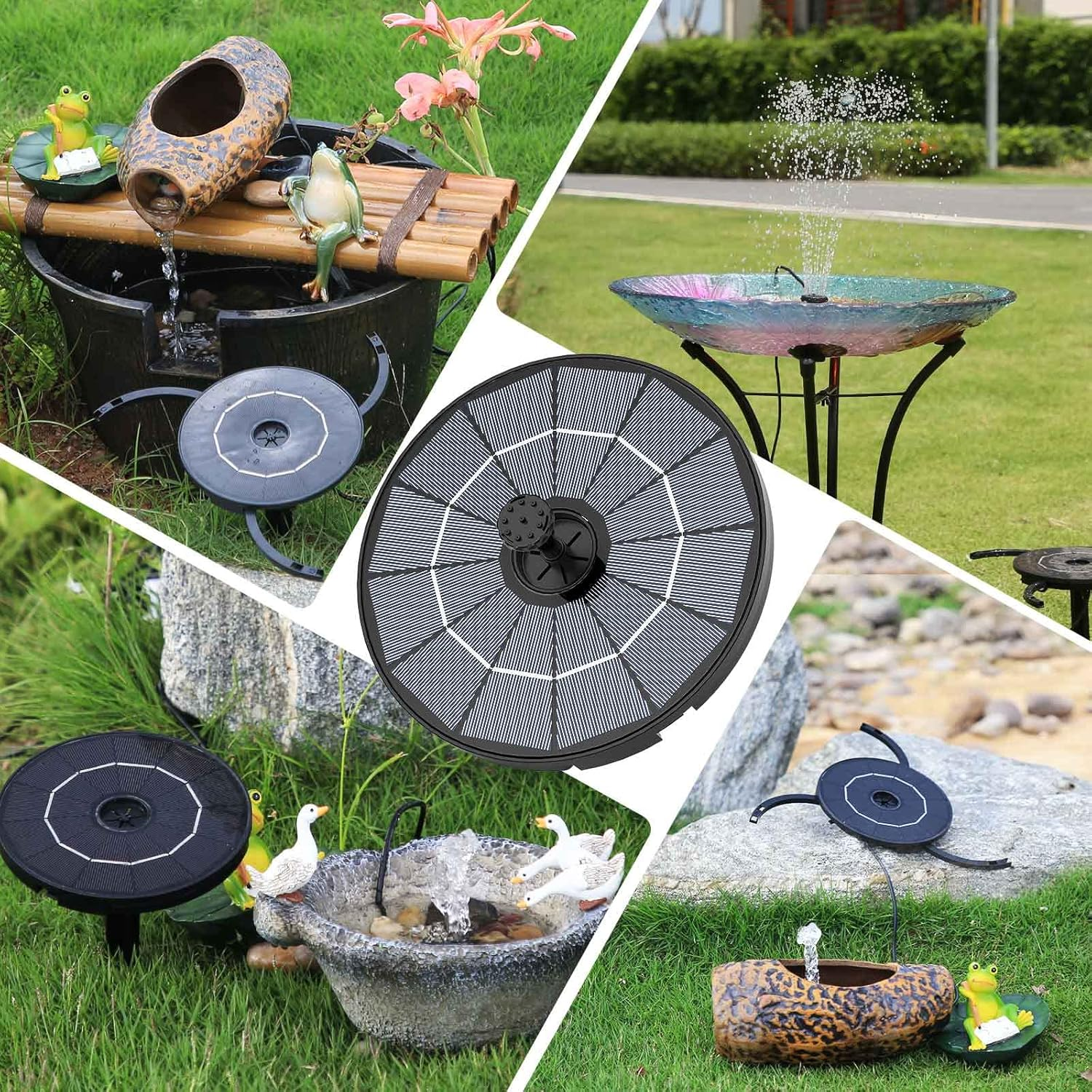 AISITIN 2.8W Solar Fountain Pump for Bird Bath Upgraded 2025, Floating Solar Powered Water Fountain Built-In 1000Mah Battery with 7 Nozzles & 3 Integrated Bracket for Bird Bath and Outdoor Garden image number 5