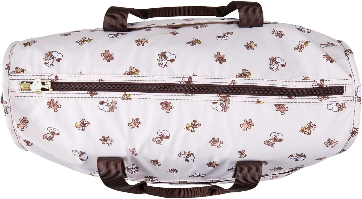 Shifle Peanuts Snoopy Folding Boston Bag, Medium, Medium Size, Can Be Carry-On in Suitcase