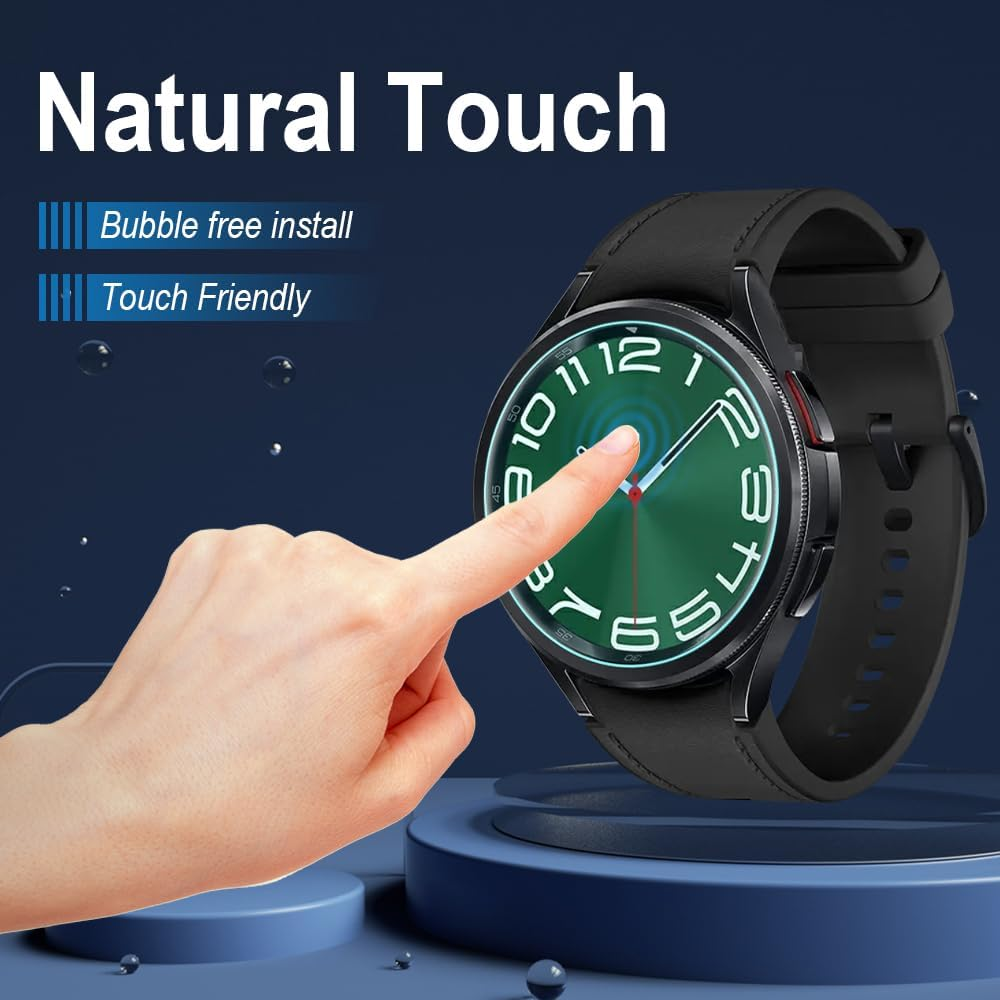 Duttek Tempered Glass Screen Protector Compatible with Samsung Galaxy Watch 6 Classic 47Mm, Anti-Scratch 9H Ultra-Thin Protective Film Cover Glass Accessories for Samsung Watch 6 47Mm(2 Pack) image number 6