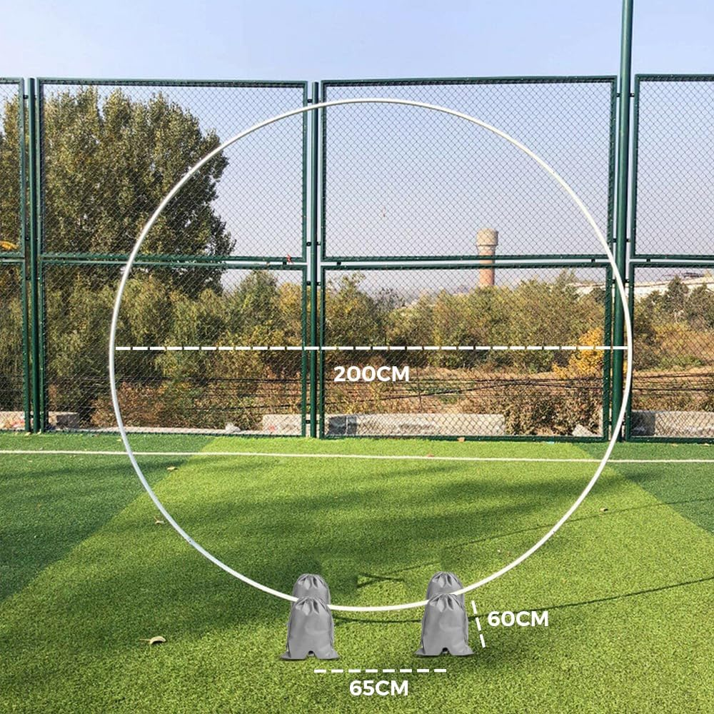 ALSTON 2M round Metal Backdrop Stand Wedding Hoop Arch Flower Display Stand, Balloon Arch Kit Decoration White Circle Background Stand Frame Birthday Party Graduation Celebration Backdrop image number 5