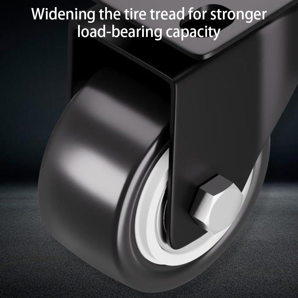 4PCS Castor Wheels - 60MM Swivel Castwer Wheels with Brake, No Floor Marks-Noiseless Castor Wheels with Heavy Duty Wheels Set of 4 for Furniture Work Bench image number 2