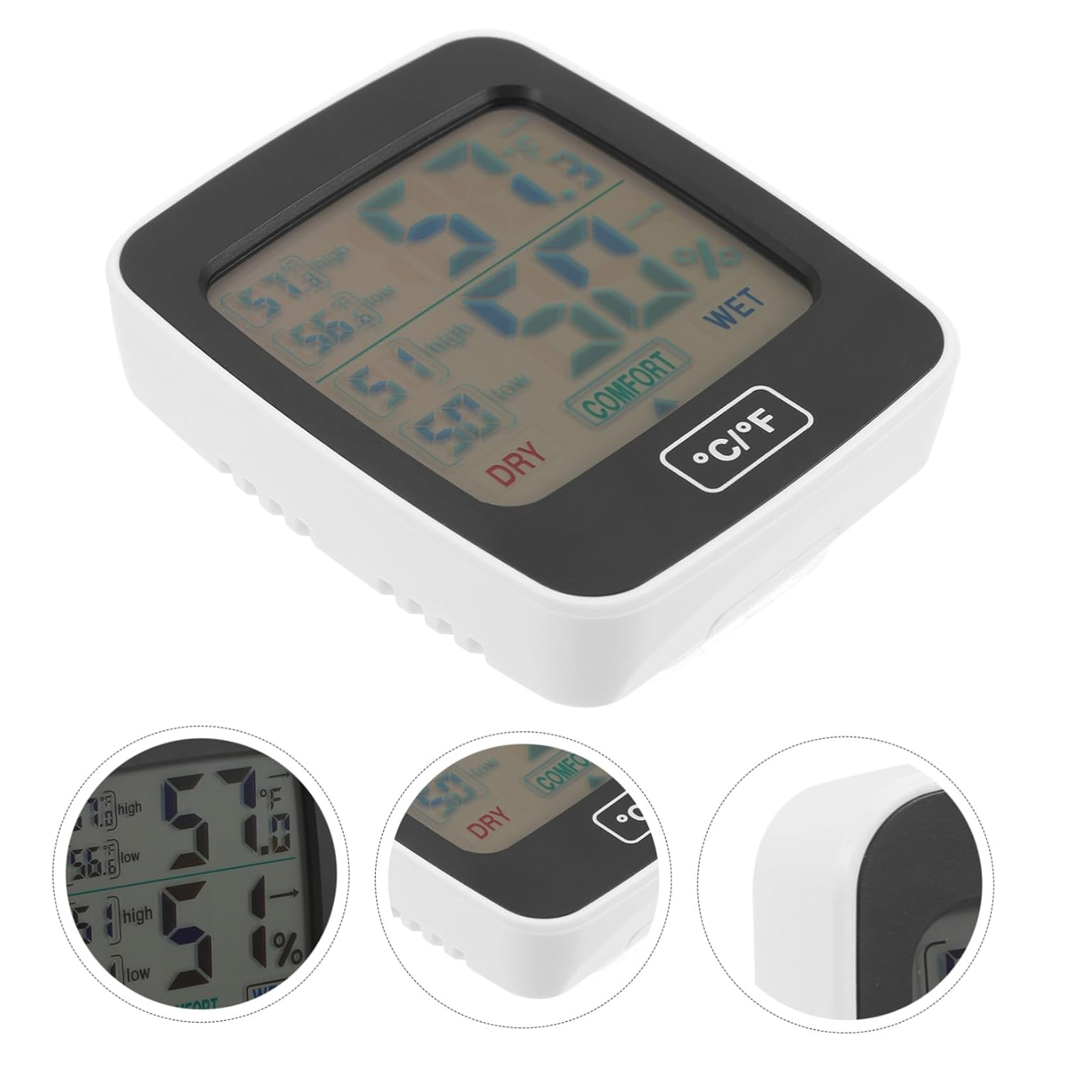 TEHAUX Thermohygrometer Humidity Large Screen Display Temperature Sensor for Accurate Readings Hygrometer for Indoor Use image number 1