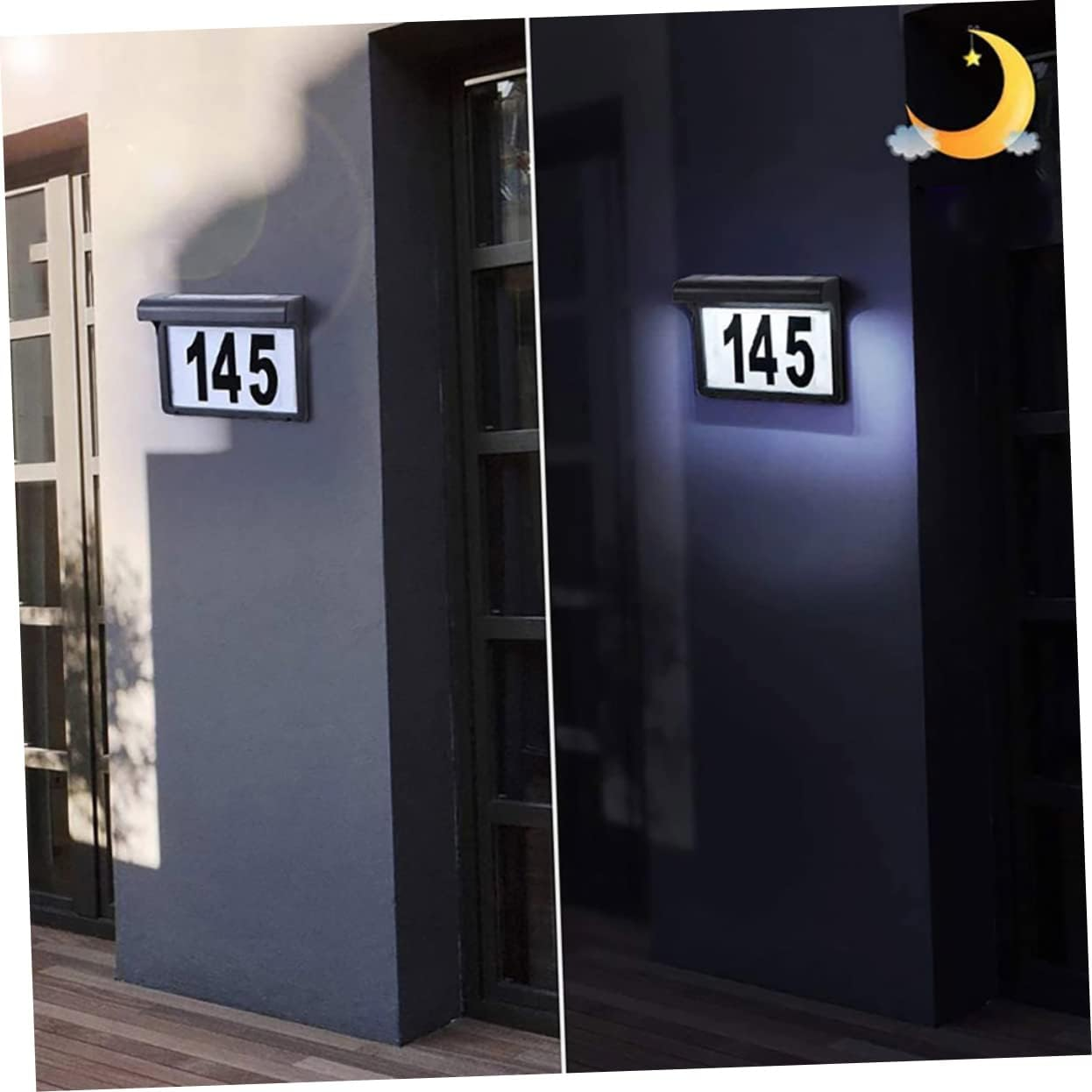SHINEOFI LED Solar House Number Sign Plaque Solar Powered Light for Outdoor Address Visibility at Night for Gardens Patios Yards and Pathways image number 4