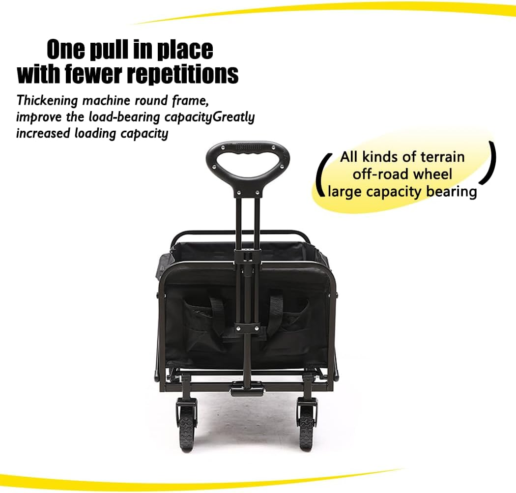 200L Foldable Garden Trolley Wagon Cart Outdoor Camping Beach Trailer with Brakes (White) image number 5