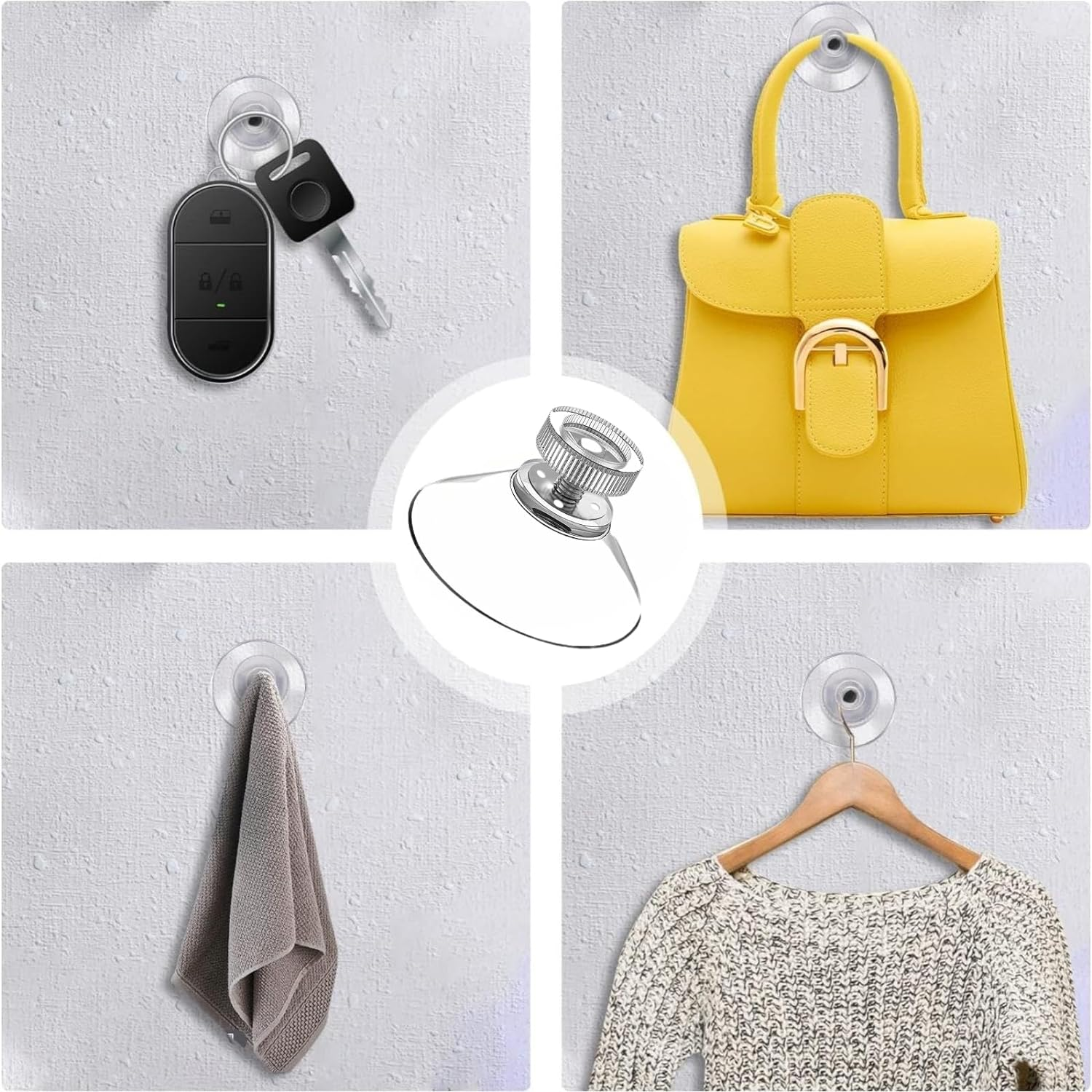 15 PCS Suction Hook,Plastic Suction Pads Hooks 40 Mm,Pvc Screw Plastic Hooks image number 3