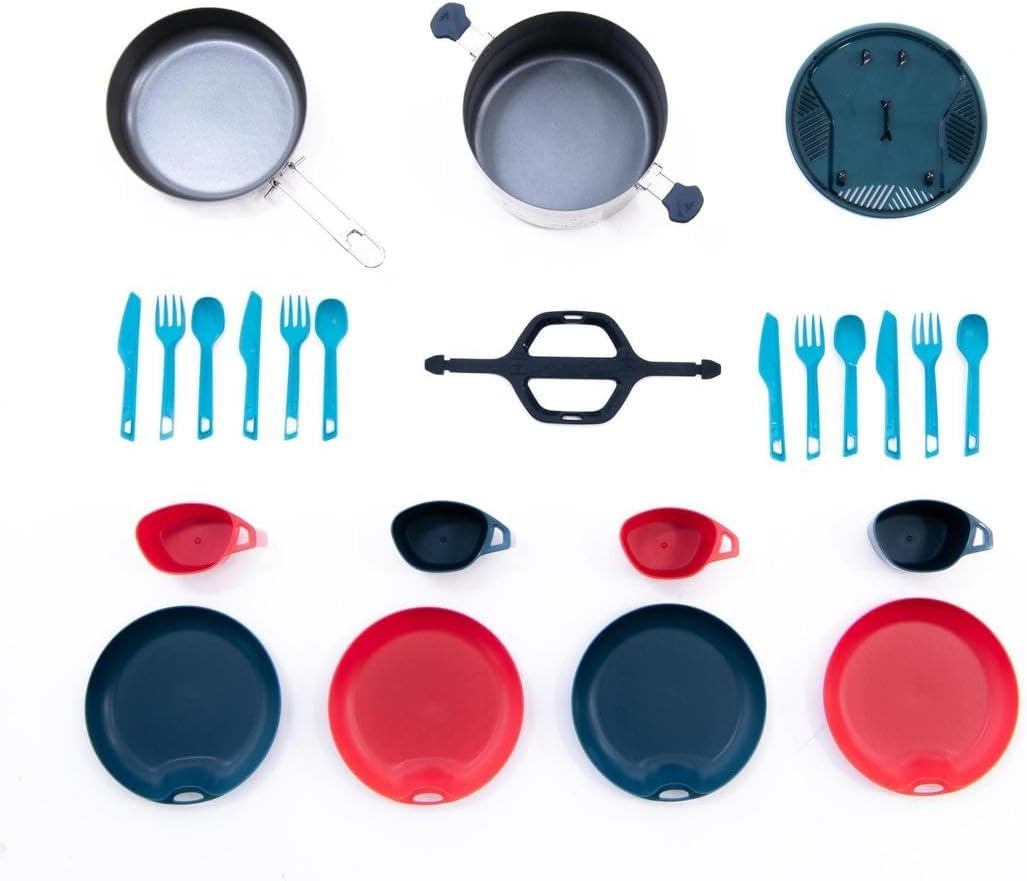 Decathlon MH 500 Stainless Steel Camper'S Non-Stick Cook Set 4 Person Unique Size Dark Grey image number 3