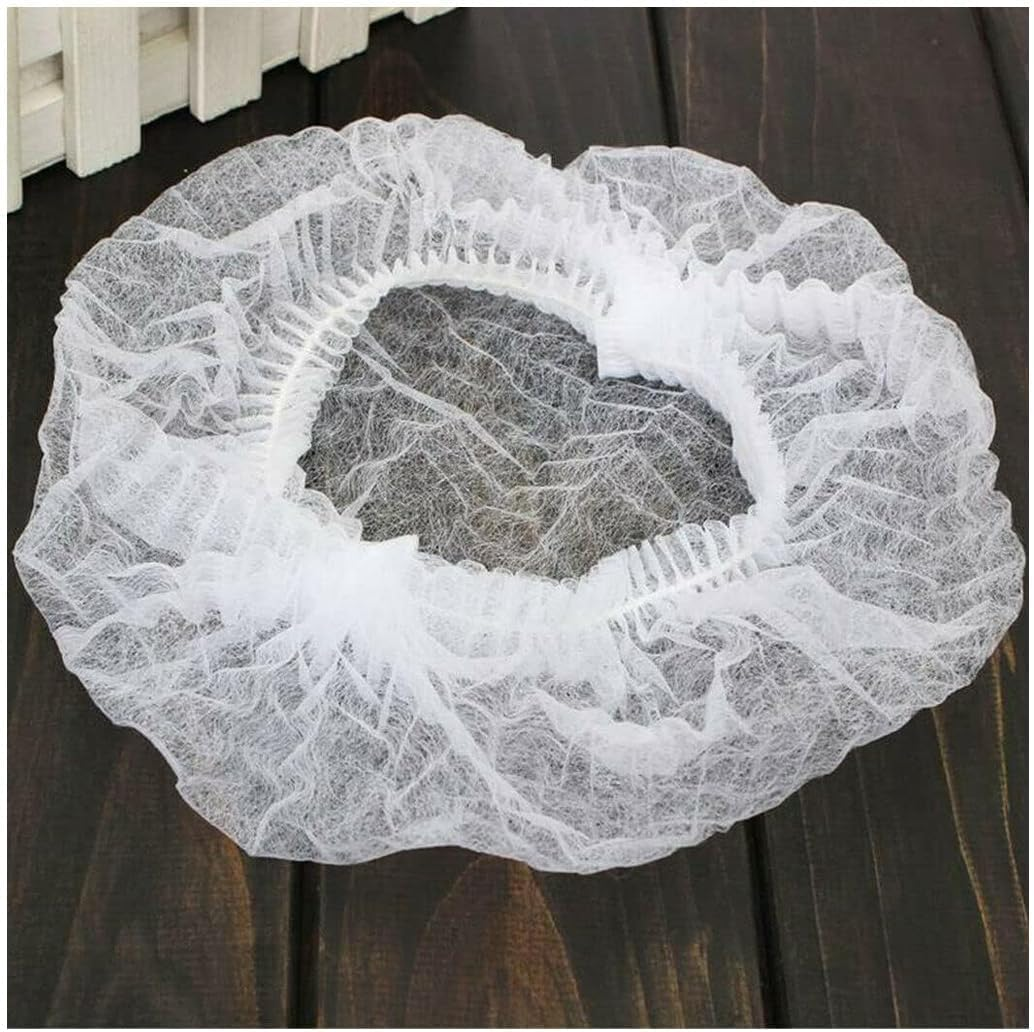 150 Pcs Disposable Hair Net Caps, Elastic Non-Woven Disposable Bouffant Caps Head Cover Nets,Nonwoven Elastic Cap Soft and Breathable for Shower Food Service Kitchen Hospital