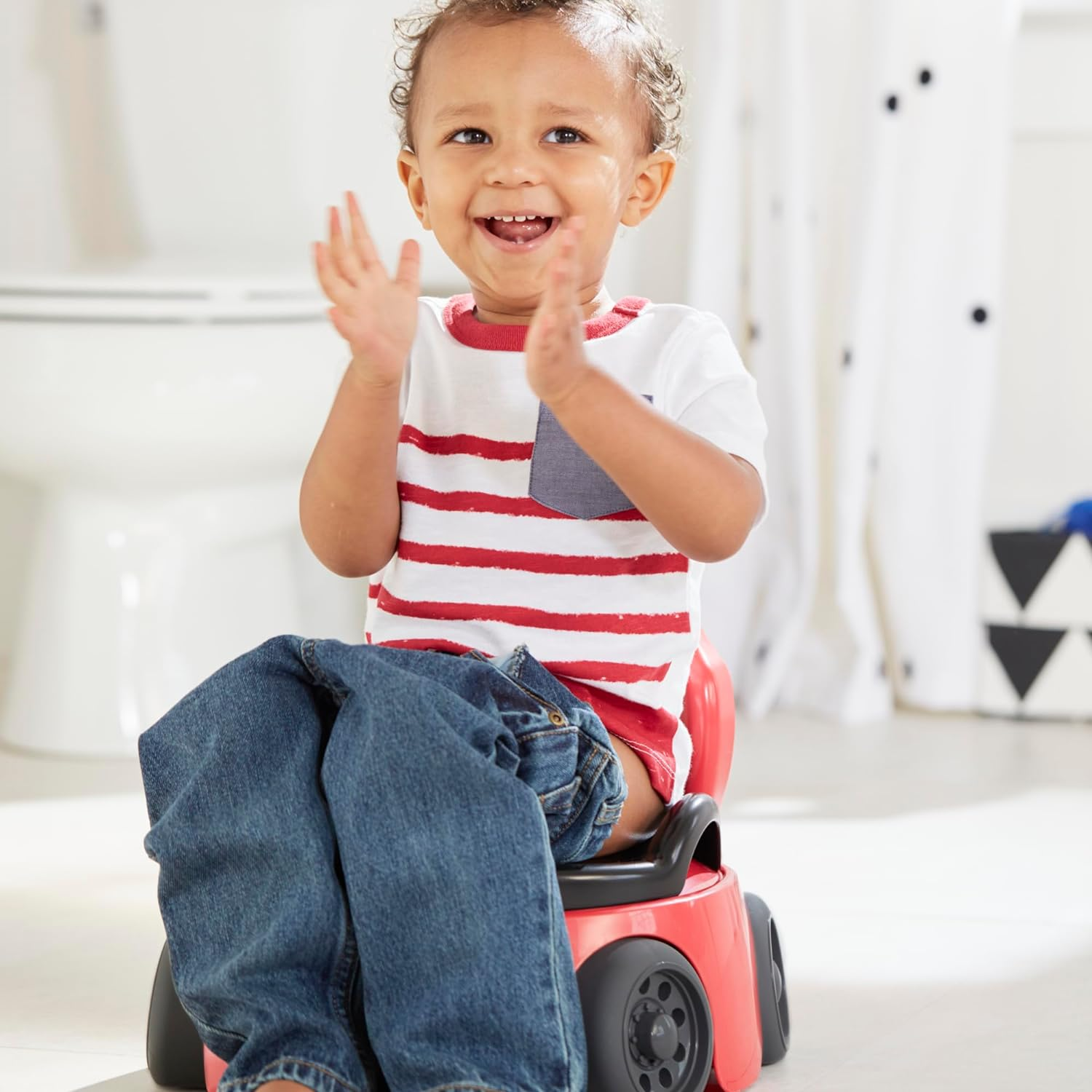 The First Years Training Wheels Racer Potty System | Easy to Clean and Easy to Use Potty Training Seat image number 5