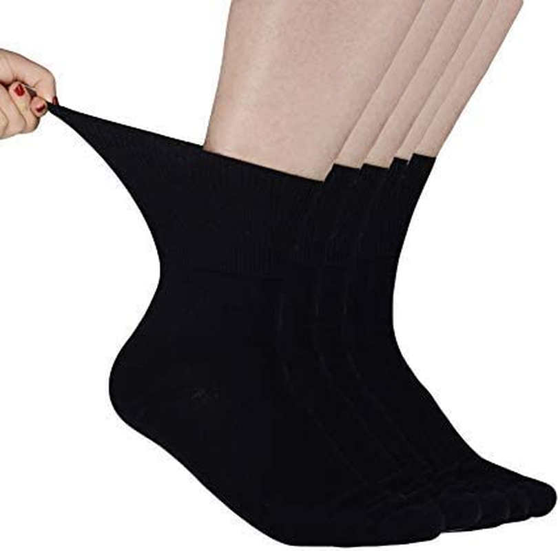 6 Pairs Mens MEN Bamboo Medical Circulation Diabetic LOOSE TOP SOCKS Size 6-11 AU - White image number 3