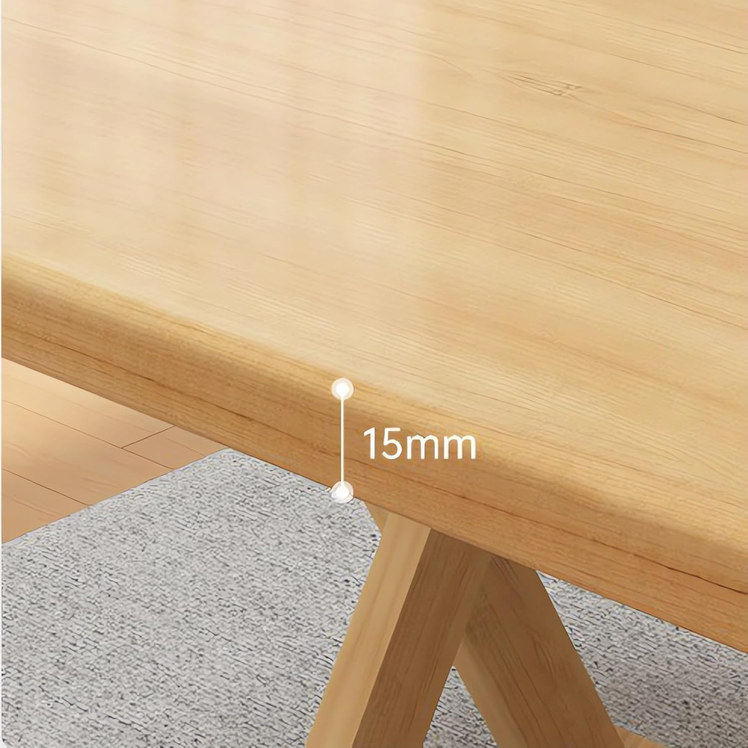 Foldable Dining Table, Living Room Table, Dining Room, Garden, Dormitory Study Table, Solid Wood Office Desk A40 (A Wood, 80X80X74) image number 2