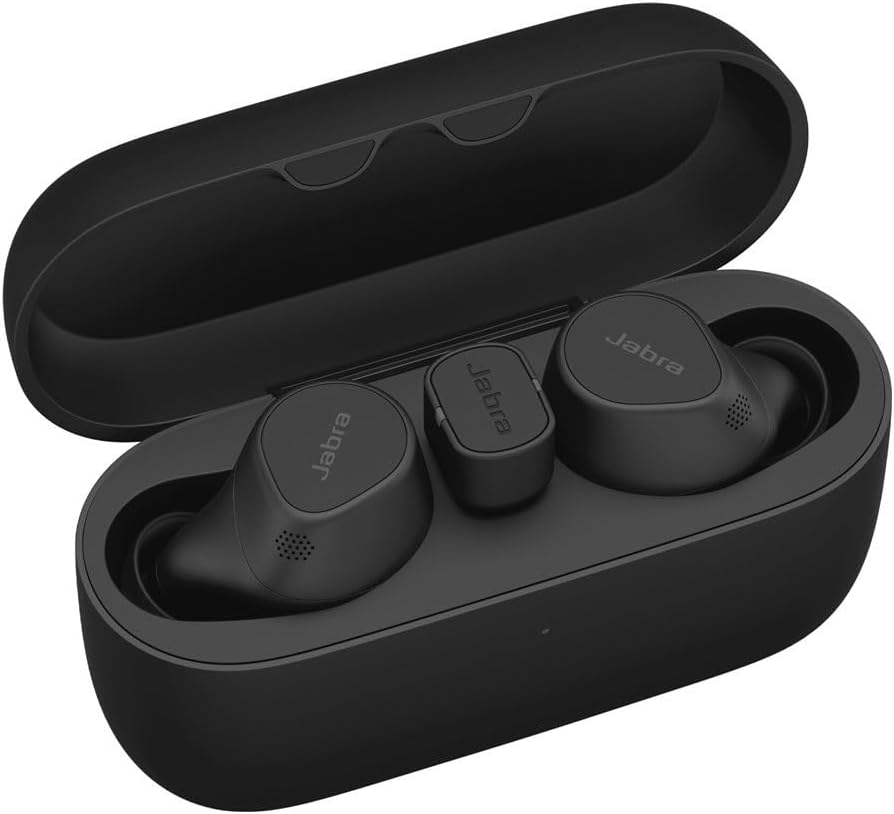 Jabra Evolve2 Buds True Wireless Bluetooth with Active Noise Cancelling (ANC), Jabra Multisensor Voice Technology and Wireless Charging Pad - Certified for Online Meeting Apps - Black image number 3