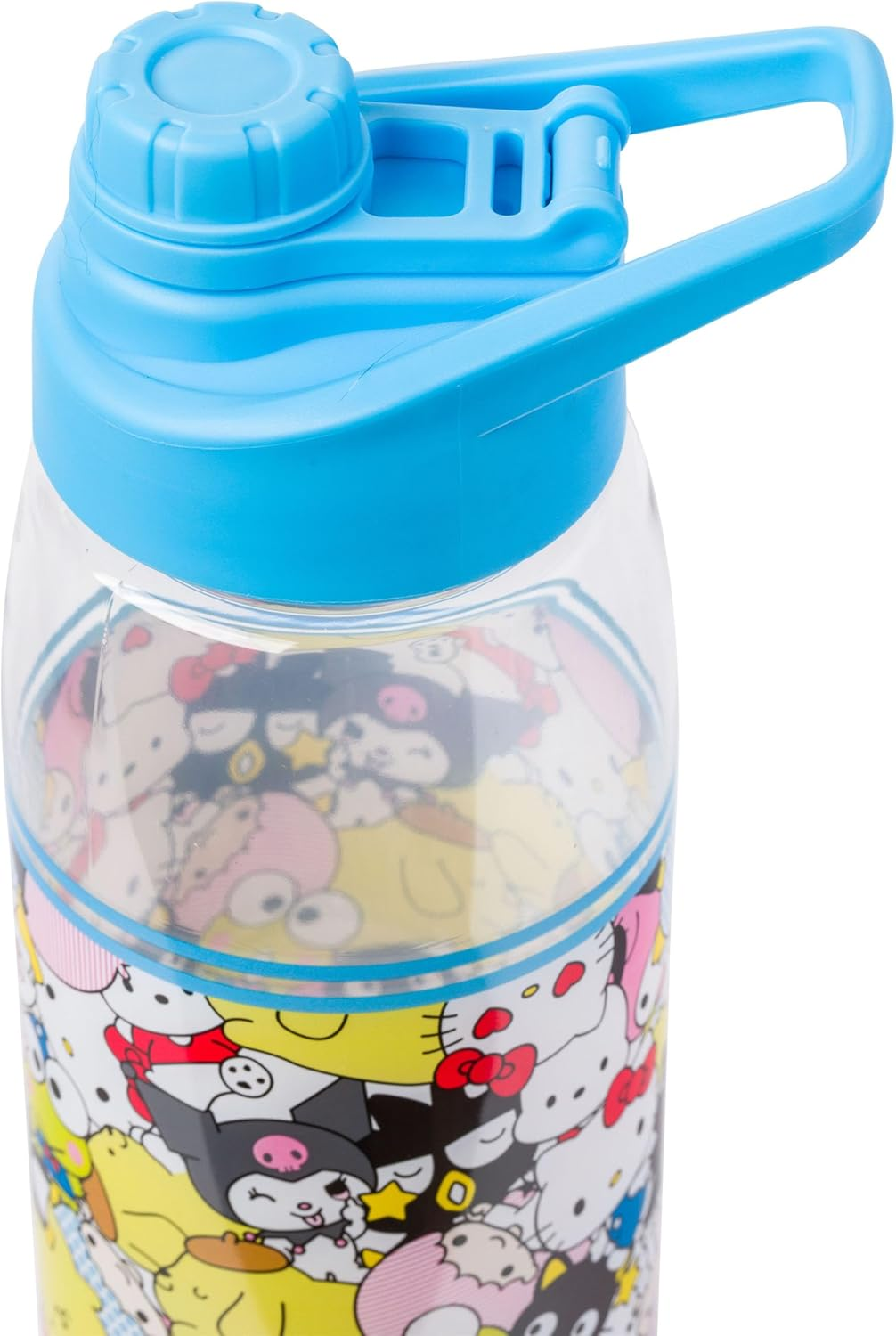 Silver Buffalo Sanrio Hello Kitty and Friends Featuring Badtz-Maru, Keroppi, My Melody, Pochacco, Chococat, Pompompurin, Kuromi, and Little Twin Stars Water Bottle with Screw Lid, 28 Ounces - Bratz Doll Star Set image number 4