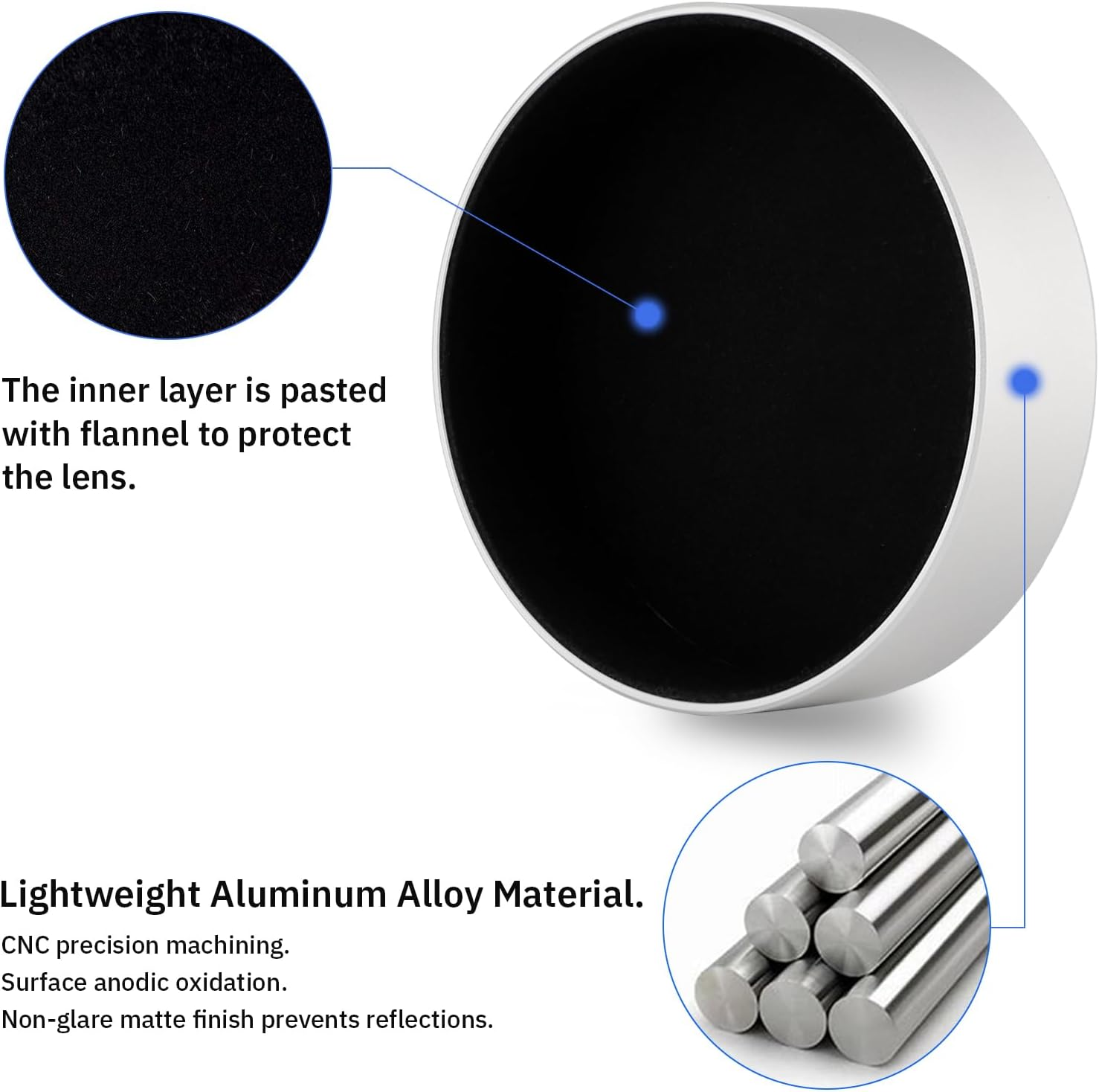 Haoge Metal Front Lens Cap for Leica Q3-43 Q3 Q2 Q Type-116 Type116 Digital Camera Accessories Lens Cover Silver image number 2